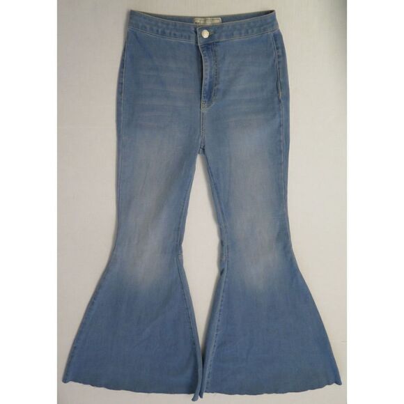Free People 61855-16515125 Women's Sz 26 Blue High Rise Flare Jeans - Picture 1 of 5